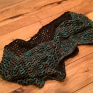 Aventura Black and Teal Knit Scarf